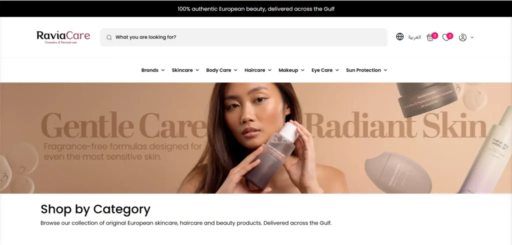 Screenshot from the Ravia Care project