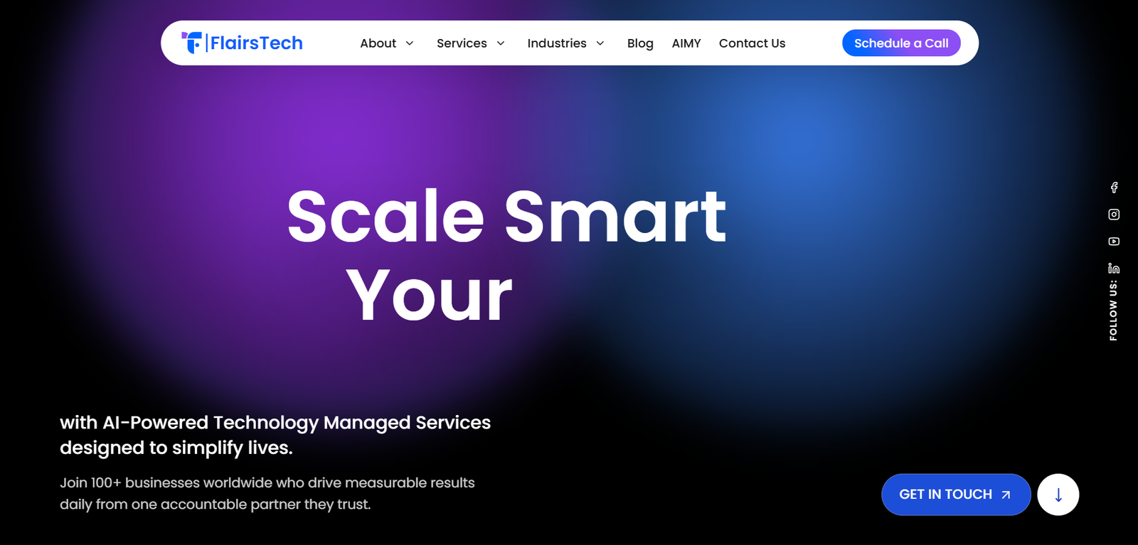 FlairsTech homepage after the headless WordPress and Next.js redesign.